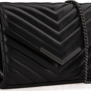 DEXMAY Women Clutch Purses Fashion Quilted Vegan Leather Envelope Evening Handba